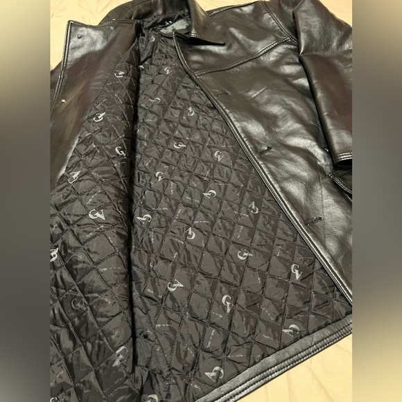 GV Jacket Mens Faux Leather Handmade Pockets Made In Italy - Picture 7 of 8